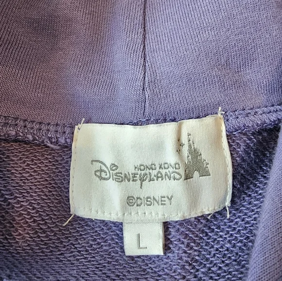 Disneyland Hong Kong •Size Large• Purple Minnie Mouse Pullover Hoodie Cotton - Picture 3 of 7